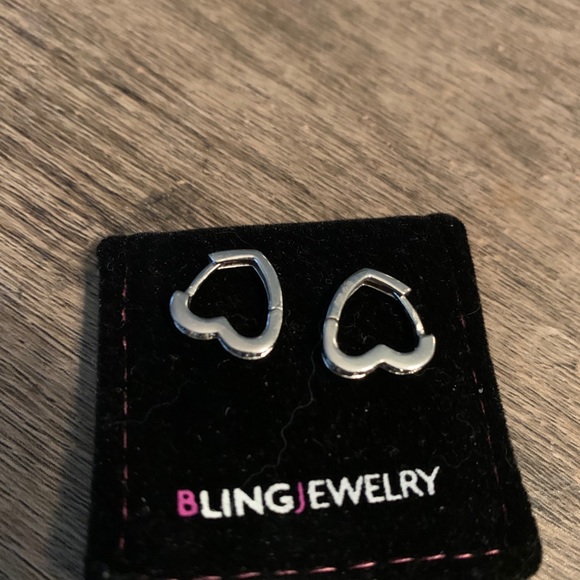 Sears Jewelry - Silver heart shaped earrings